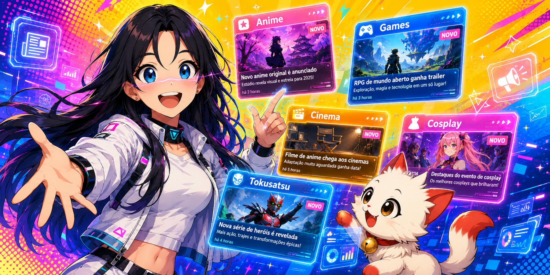 ANI e Rando recebendo visitantes no portal ANIMERANDO