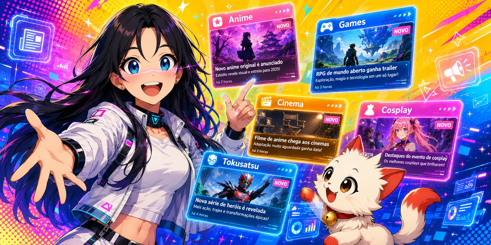 ANI e Rando recebendo visitantes no portal ANIMERANDO