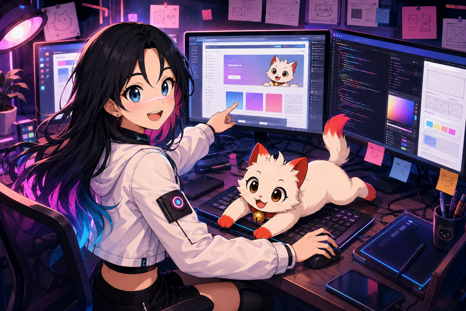 ANI trabalhando no site com Rando atrapalhando no teclado